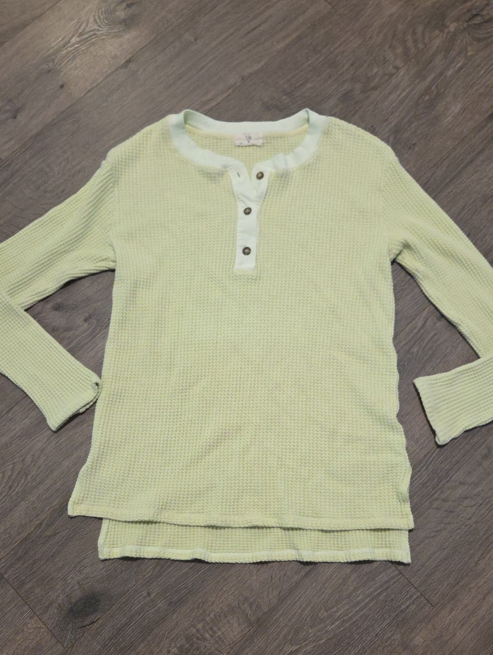 T.la Waffle Knit Quarter Button Henley Top